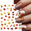 8 Sheets Autumn Maple Leaves Nail Stickers Glitter Pumpkin Nail