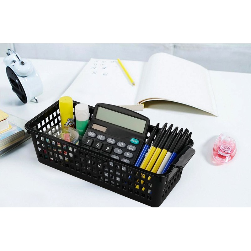 Begale 6 Pack Slim Plastic Storage Baskets, Plastic Small Cupboard