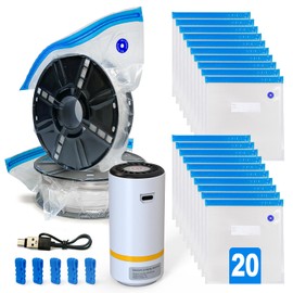 3D Filament Storage Kit with Electric Pump – Includes 20 Filament Vacuum Storage Bags for Dustproof and Moistureproof Protection, Keeps Filament Dry