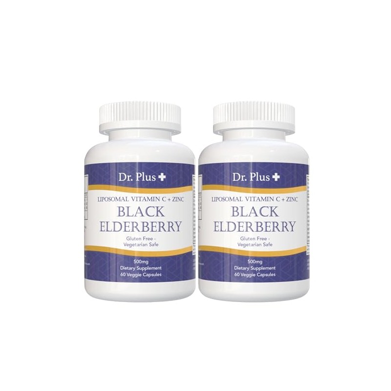 Elderberry, Liposomal Vitamin C, Zinc, Immune Support Supplement, 2 Month