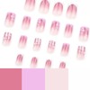 Press on Nails Short Square Fake Nails French Tip False