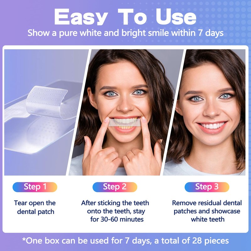 Teeth Whitening Strips, Whitening Teeth Set with 28 Sensitive Dry
