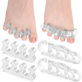 ToePal- Gel Toe Separators & Toe Spreader, 4 Pieces of DR JK ToePals to Fight Bunion, Hammer Toes, Claw Toes, clear color