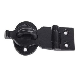 Van Dyke's Restorers Solid Iron Hand-Crafted Hasp for Chests and Trunks, Black Powder Coat, 3 1/8"