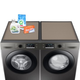 2 PCS Washer and Dryer Covers for the Top, 23.6'' x 19.7'' Silicone Rubber Mat for Laudry Machine & Dryer,Non-slip Heavy Duty Waterproof Washable Top Protector Mat Pad for Laundry & Kitchen,Apricot