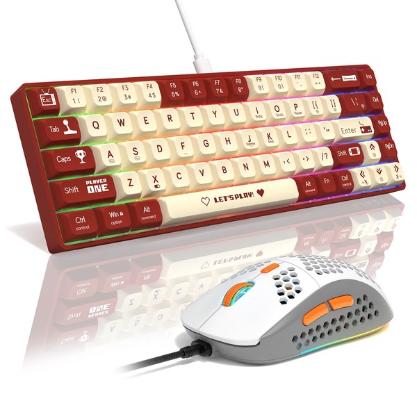 AJAZZ AK680 Mechanical Gaming Keyboard and mouse Combo Hot-Swappable PBT