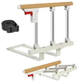 Bed Guard Rails for Adults with 19" Height for Enhanced Safety, Upgraded L+ Square Base Design Enhanced Stability, Folding Bed Rail Assist for Seniors to Prevent Falling, Assist with Getting Up