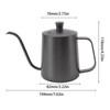 Long Narrow Coffee Kettle Black Stainless Steel Rustproof Small Pour