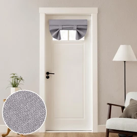 HOMEIDEAS 100% Linen Blackout French Door Curtains, Privacy Small Door Window Curtains, 26 X 20 Inch Door Shades for Front Door, Thermal Insulated Door Covering, (1 Panel, Light Grey)