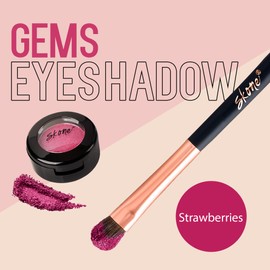 Skone Cosmetics Gems Eyeshadow, Highly Pigmented, Longwear Eye Makeup, Single Eyeshadow Shimmery Finish - Ultra-Blendable Eye Makeup - Slightly Shimmer Shades, Eyeshadow Pink Shimmer - Strawberries