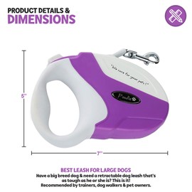 Poodle Pet Retractable Dog Leash – XL Heavy Duty 16ft Leashes for Large, Medium & Small Dogs Up to 110lbs – Strong, Durable, Easy to Use