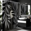 DLTAY Boho Black and Grey Shower Curtain, Mid Century Modern