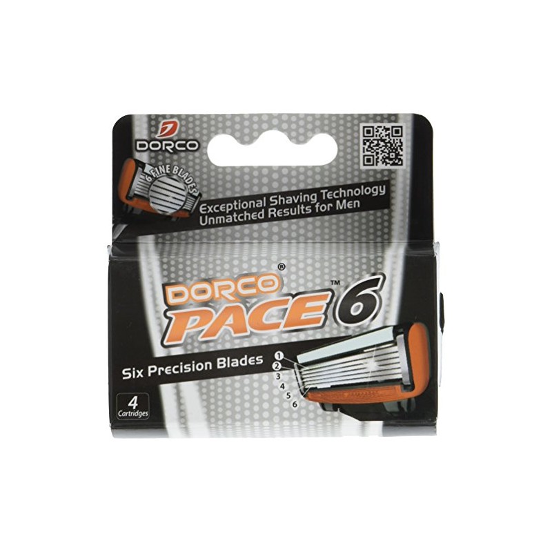 6 Blade Razor Cartridges for Men (Dorco Pace)(SXA1040), 4 Count