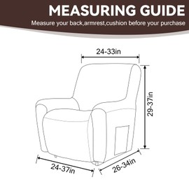 Cupuamon Recliner Chair Covers,Lazy Boy Recliner Covers Stretch Reclining Covers 1 Piece Furniture Protector with Elastic Bottom for Dog,Kids-Chocolate