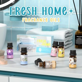 SoulOrigin Clean Essential Oils Set, Fragrance Oil Set for Oil Diffusers with Multiple Flavors, Candle Making 6x10ml- Lavender Fields,Fresh Cotton