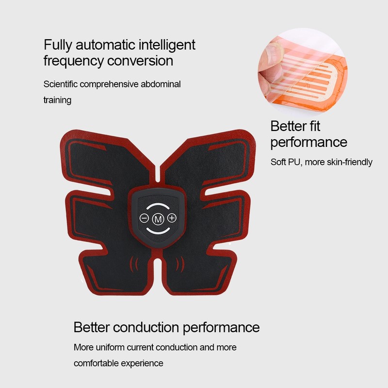 Portable Abdominal Muscle EMS Stimulator Massager Fitness Training Exercising Device