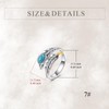 925 Sterling Silver Ring Feather Ring Turquoise Rings Adjustable Feather