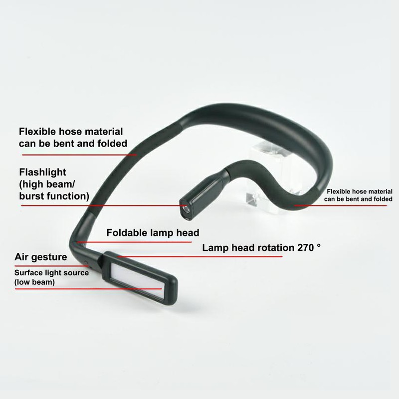 Bendable LED Neck Reading Light Adjustable Brightness Desk Lamp for