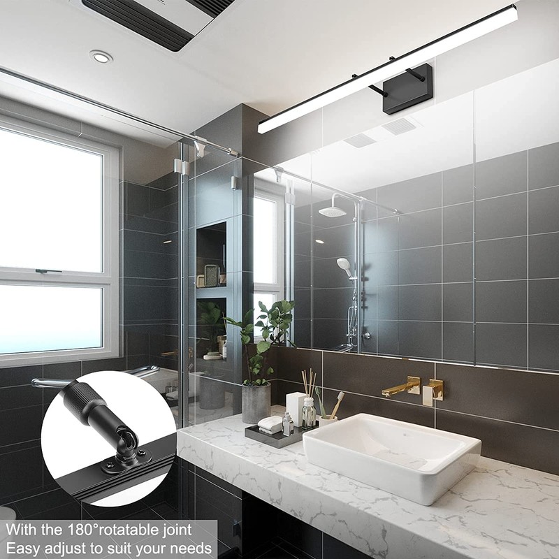 Aipsun 40 inch Modern Black LED Vanity Light Adjustable Bathroom