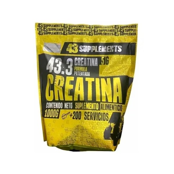 43 Supplements Creatina Monohidratada 1 Kg 200 Servicios Sabor Sin