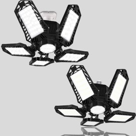 100 Watt LED Garage Light Bulb, 10000LM Super Bright LED Light Bulbs, E26/E27 Screw in Garage Lighting with 5 Adjustable Panels for Barn Attic Warehouse Workshop