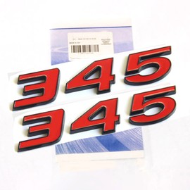 Yoaoo 2Pack OEM Black 345 Emblems Badge 3D Logo Compatible with 345 Red