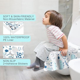 Toilet Seat Covers Disposable, 20 PCS Extra Large Waterproof Toilet Potty Seat Covers for Toddlers, Kids Potty Training, Potable Potty Seat Covers Travel Essentials for Airplane, Public Restroom,Trip