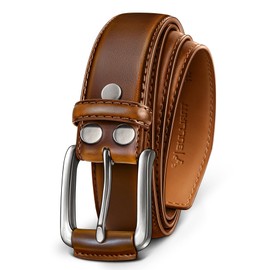 BULLIANT Men Belt-Genuine Leather Belt for Men Dress Casual Golf Jeans 1 1/2"(Retro Red Brick,44"-46" Waist Adjustable)