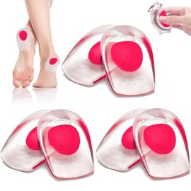 Taloneras De Gel para Hombre Mujer,3 Pares De Plantillas De Gel para espolon calcaneo,Copas De Silicona para El Talón en Forma de U,para Fascitis Plantar,Almohadillas Invisibles De Talón…