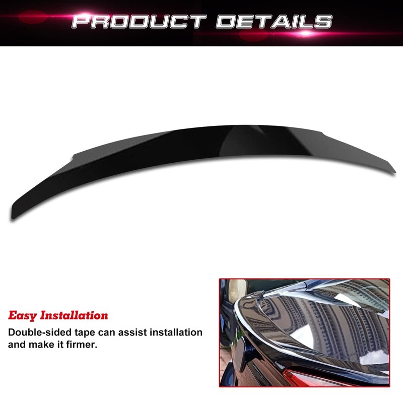 Xotic Tech 4DR JDM Style Glossy Black Rear Trunk Lip