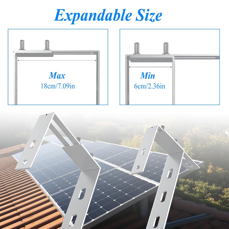Set of 2 Adjustable Balcony Brackets for Solar Modules, Solar
