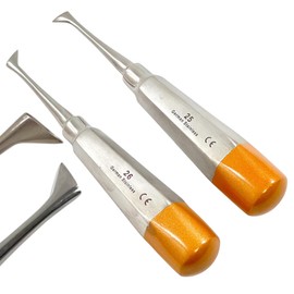 Cryer Dental Oral Elevator Pick No. 25 & No. 26 (Pack of 2) Hollow Handle, Gold Ends, German Stainless Steel Dental Instruments