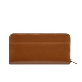 ACLUO Men's Long Wallet, Tochigi Leather, Genuine Leather, YKK Zipper, Made by Leading Leather Craftsmen, Large Capacity, Braun