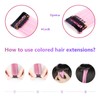 TOFAFA 22 Inch Colored Hair Extensions,Pink Color Long Straight Highlights
