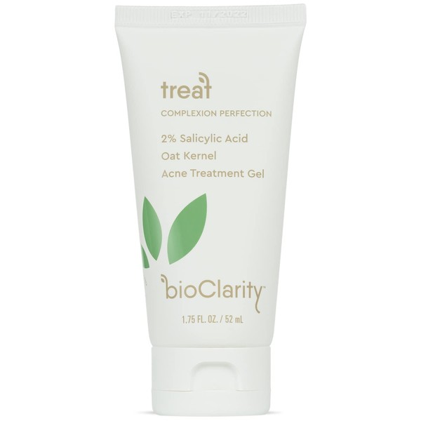 bioClarity Acne Treatment Gel | 2% Salicylic Acid + Moisturizing Oat Kernel | 100% Vegan, Clean Ingredients | 1.75 fl. oz.