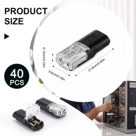 Pack of 40 Car Cable Connectors Waterproof 2-Pin 12 V Plug 2 Pin Cable Connector 2 Pin Quick Cable Connector Connectors 12 V for 18-22 Awg Cable Crimp