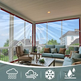 Clear Tarp Waterproof 3x10 Tarps Heavy Duty Plastic Tarp with Grommets Clear Vinyl Tarps for Outdoor Patio Enclosure Chicken Coop Cover Waterproof Transparent Tarpaulin for Porch Greenhouse Plant