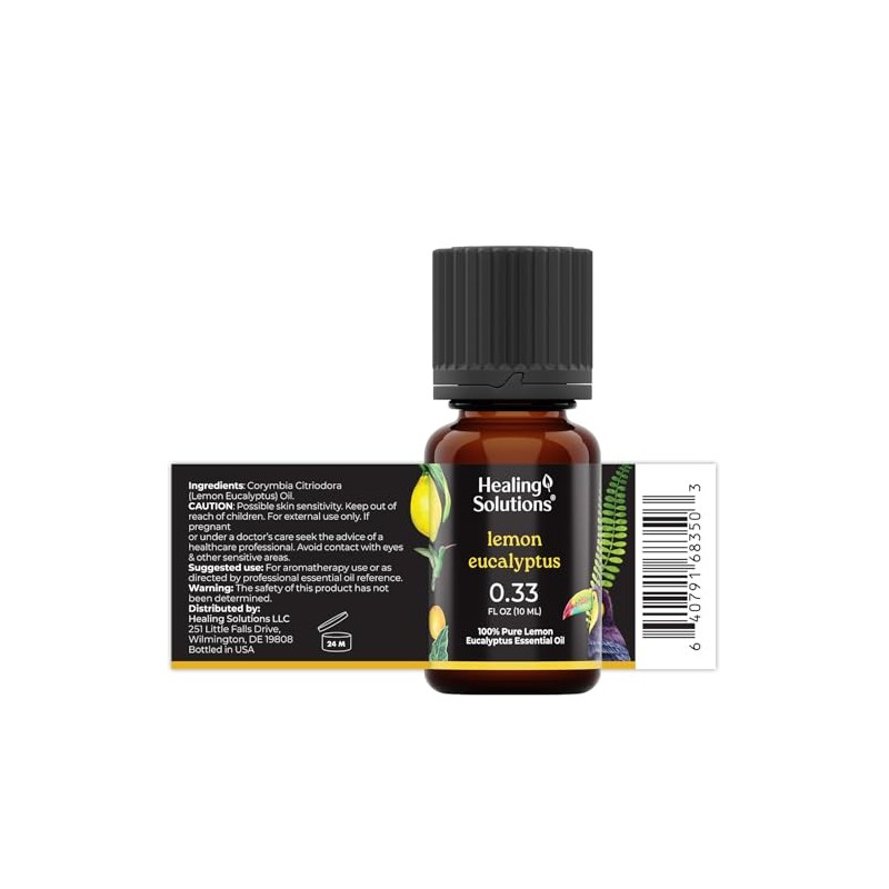 Healing Solutions Lemon Eucalyptus Essential Oil - 0.33 Fluid Ounces