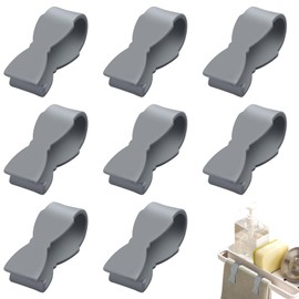 8Pcs Towel Clips for Kitchen, Hand Towel Clips Towel Clamps, Kitchen Clips Chair Towel Clips for Bathroom Towel Rods and Racks Oven Handle No Paper Towels on The Ground, Keeps Towel from Falling(Grey)