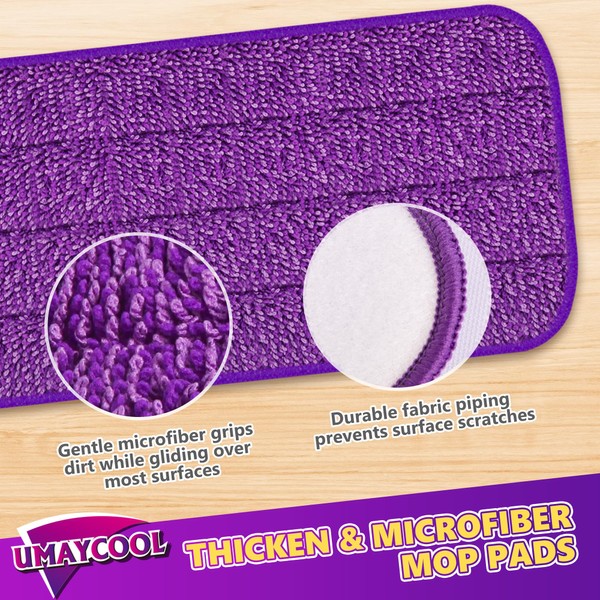 UMAYCOOL Reusable Mop Refill Pads for Flash Powermop, 6 PCS