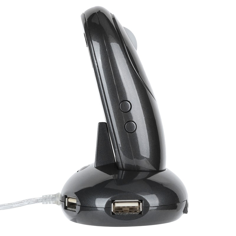 Wireless Mouse with Charging Base 4 Port USB Hub 5