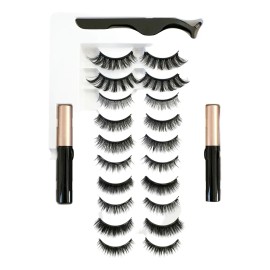 10 Pares De Pestañas Postizas Magnéticas Resistentes Al Agua