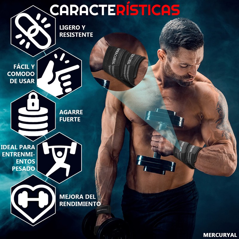 MERCURYAL Figure 8 Padded Lifting Straps Strength Training - Weight