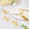 FillTouch 10 Pcs Bow Napkin Rings Gold Bowknot Napkin Rings