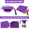 Mindsoft 24 Pcs 2026 Graduation Cap Decorations Mason Jar Lid