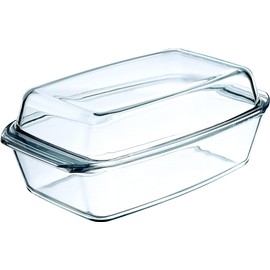 Simax Large Glass Casserole Dish: Oven Safe Cookware With Lid - Oblong Covered Glass Dish For Baking, Serving, Cooking, etc. - Microwave and Dishwasher Safe Bakeware - 3 Quart Capacity