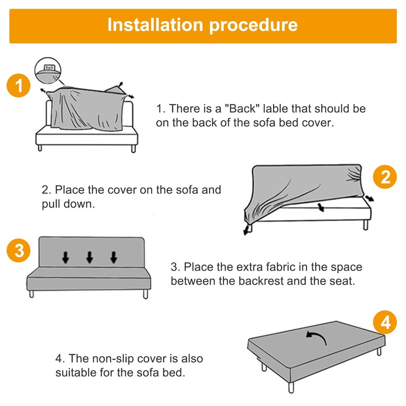 YancLife Sofa Cover 3-Seater Without Armrest, Stretch Sofa Cover without