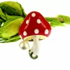 Unbranded Delightful MAGIC Mushroom Polka Dot Gold PEARL Red Enamel