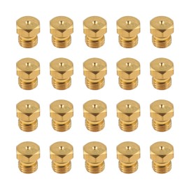 Yetaha Pack of 20 Brass Jet Nozzles, Universal Gas Jet Nozzles for LPG Propane Gas Burner, LPG Gas Pipe Water Heater, DIY Burner Parts (M6 x 0.75 mm/0.5 mm)