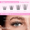 CALAILIS Individual Eyelashes, 132 Pieces, DIY Cluster Eyelashes, D Curl,